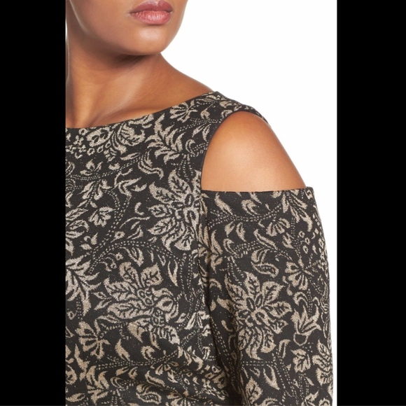 NEW! Eliza J Metallic Knit Cold Shoulder Sheath Dress [PLUS SIZE 18W‎ ] - Picture 7 of 8